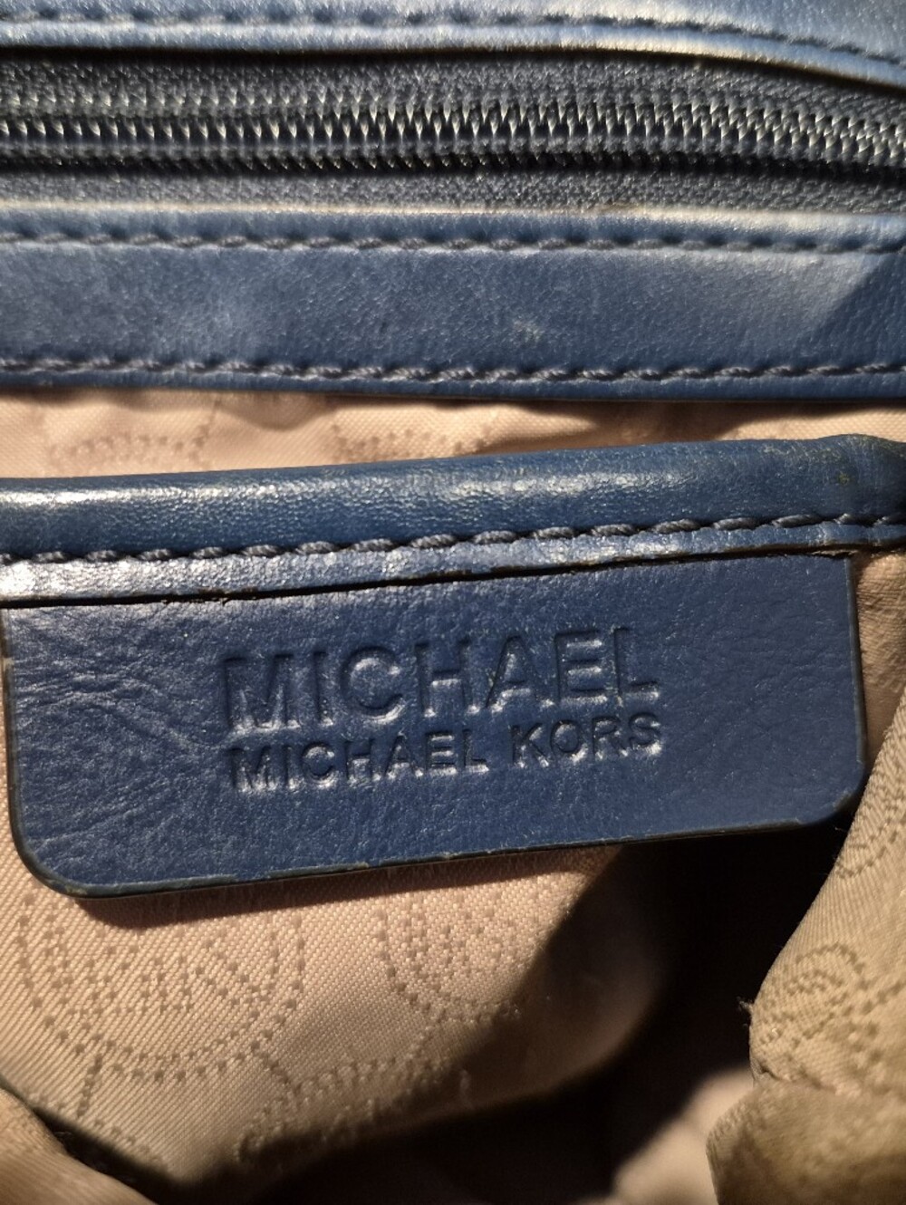 Michael Michael Kors Blue Devon Leather Hobo Satchel - Picture 5 of 9